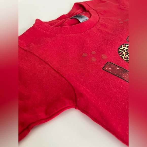 Gildan Heavy 100% Cotton Valentine’s Day Love Red Short Sleeve T-Shirt Girl’s 3T - Picture 12 of 15